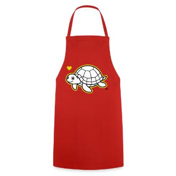 Max_the_turtle - Kochschürze - Rot - Vorne - AI Model Male 185 dark (185cm)