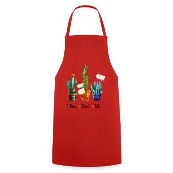 Plant Lover Boho - Cooking Apron - red - Front - AI Model Male 185 dark (185cm)