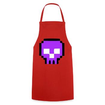 Pixel Totenkopf Game Over - Kochschürze - Rot - Vorne - AI Model Male 185 dark (185cm)