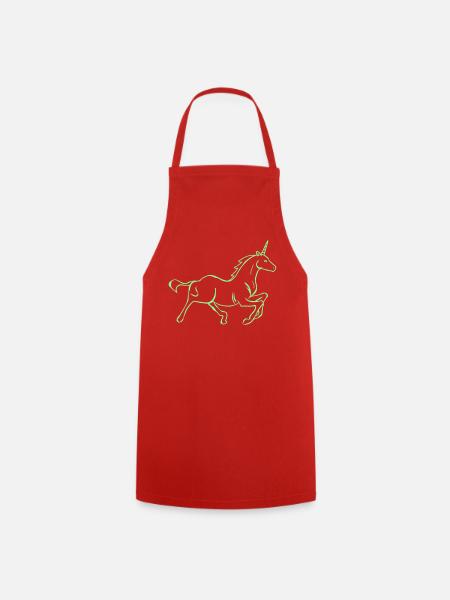 Neon Einhorn Silhouette - Kochschürze - Rot