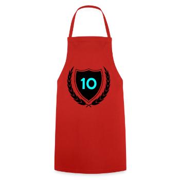 Neon Ten Numeral Print - Cooking Apron - red - Front - AI Model Male 185 dark (185cm)