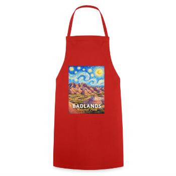 Badlands National Park Van Gogh Panorama - Kochschürze - Rot - Vorne - AI Model Male 185 dark (185cm)
