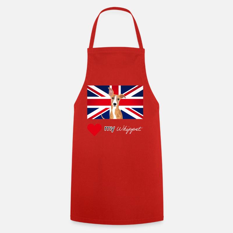 LUVMYWHIPPET (White text, Vibrant) - Cooking Apron - red