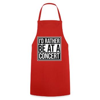 Je préférerais être à un concert Lustig Musik Konzert - Tablier de cuisine - rouge - Devant - AI Model Male 185 dark (185cm)