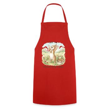 To praise the Lord Christ Rabbit - Cooking Apron - red - Front - AI Model Male 185 dark (185cm)