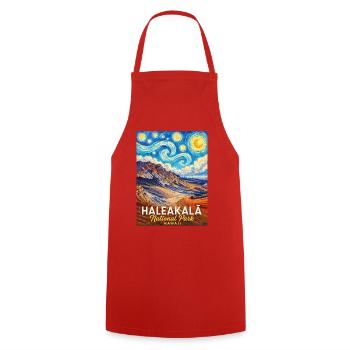 Haleakalā National Park, Hawaii - Cooking Apron - red - Front - AI Model Male 185 dark (185cm)
