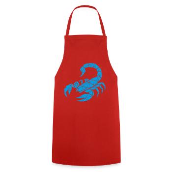 Scorpio – Power & Mystery - Cooking Apron - red - Front - AI Model Male 185 dark (185cm)