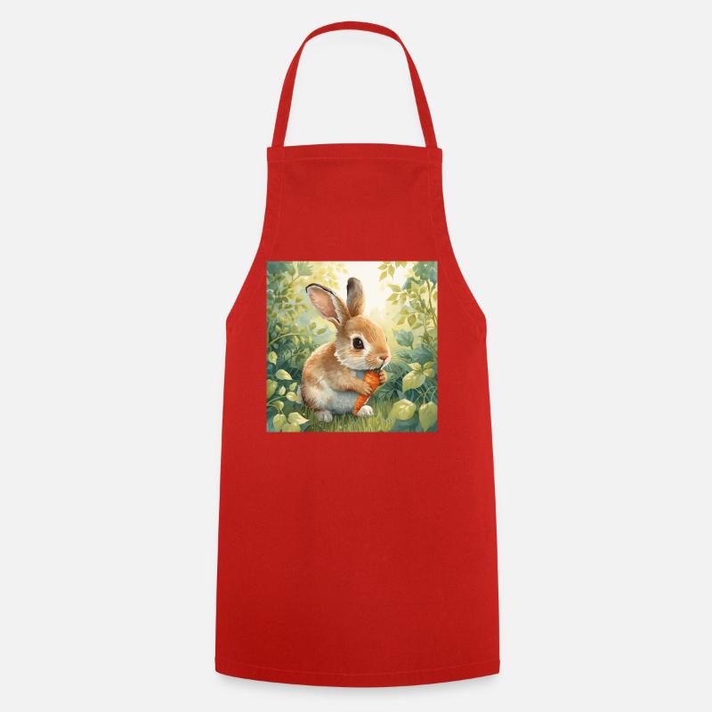 Cute bunny - Cooking Apron - red