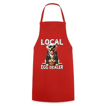 Marchand d’œufs de Pâques retriever - Tablier de cuisine - rouge - Devant - AI Model Male 185 dark (185cm)