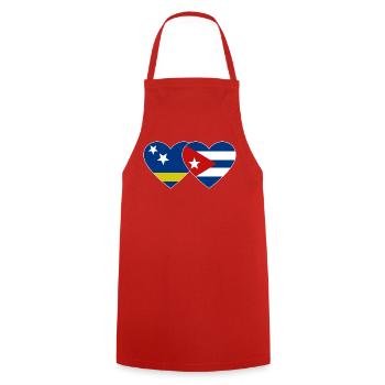 Cœur du drapeau de Curaçao Cuba - Tablier de cuisine - rouge - Devant - AI Model Male 185 dark (185cm)