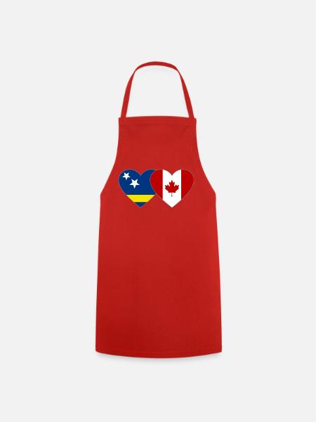 Curacao Kanada Flagge Herz - Kochschürze - Rot