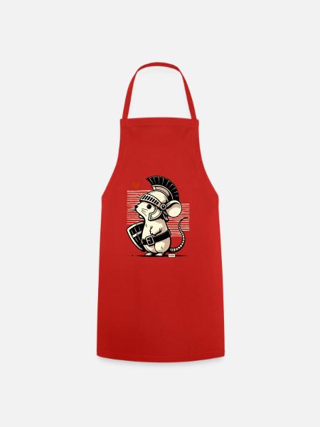 Römische Maus-Gladiator - Kochschürze - Rot