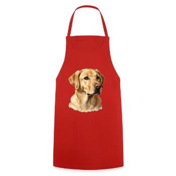 portrait golden retriever - Cooking Apron - red - Front - AI Model Male 185 dark (185cm)