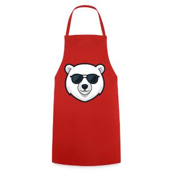 Eisbär-Schwarzbrille - Kochschürze - Rot - Vorne - AI Model Male 185 dark (185cm)