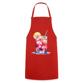Tropischer Cocktail Aquarell-Glas - Kochschürze - Rot - Vorne - AI Model Male 185 dark (185cm)