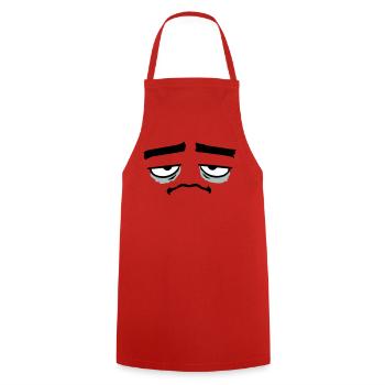 Grumpy sad disappointed face funny - Cooking Apron - red - Front - AI Model Male 185 dark (185cm)