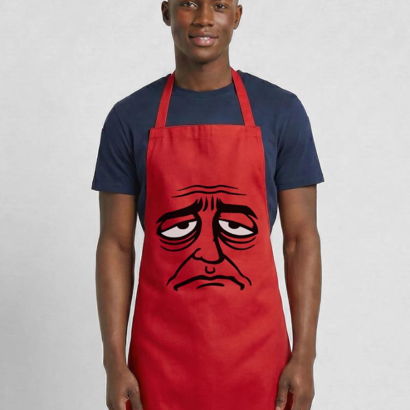 Grumpy sad disappointed face funny Cooking Apron
