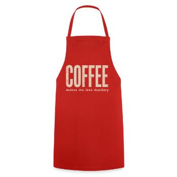 Kaffee macht mich weniger mordlustig - Kochschürze - Rot - Vorne - AI Model Male 185 dark (185cm)