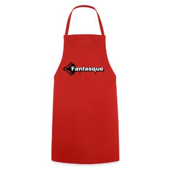 Verspieltes Schwarz-Weiß - Kochschürze - Rot - Vorne - AI Model Male 185 dark (185cm)
