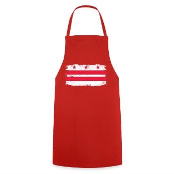 Washington D.C. Columbia USA Capital Flag Distress - Cooking Apron - red - Front - AI Model Male 185 dark (185cm)
