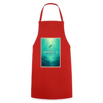 Immergez-vous dans la paix | Plongée - Tablier de cuisine - rouge - Devant - AI Model Male 185 dark (185cm)