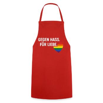 Pride Geschenk Gegen Hass Für Liebe Fans - Kochschürze - Rot - Vorne - AI Model Male 185 dark (185cm)