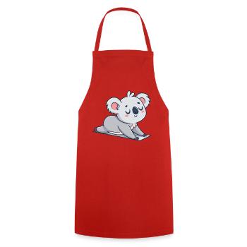 Weicher Koala, der auf dem Teppich ruht - Kochschürze - Rot - Vorne - AI Model Male 185 dark (185cm)