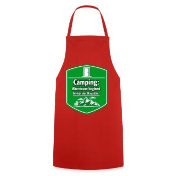 Campeur - Tablier de cuisine - rouge - Devant - AI Model Male 185 dark (185cm)