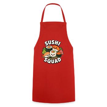 Sushi Troupe Funny Japanese Food Sashimi Li - Cooking Apron - red - Front - AI Model Male 185 dark (185cm)