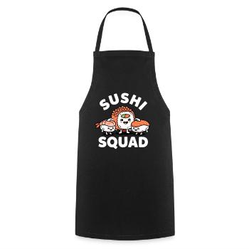 Sushi Troupe Funny Japanese Food Sashimi Li - Cooking Apron - black - Front - AI Model Male 185 dark (185cm)