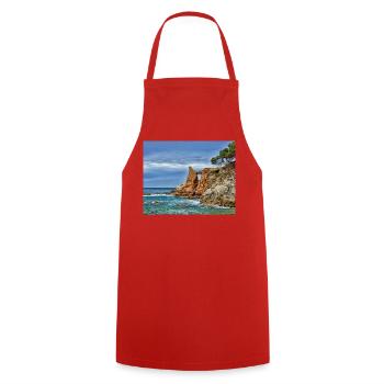 Arche marine près de la falaise - Tablier de cuisine - rouge - Devant - AI Model Male 185 dark (185cm)