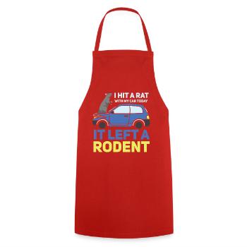 Rat, house rat, rat owner, rat lover - Cooking Apron - red - Front - AI Model Male 185 dark (185cm)