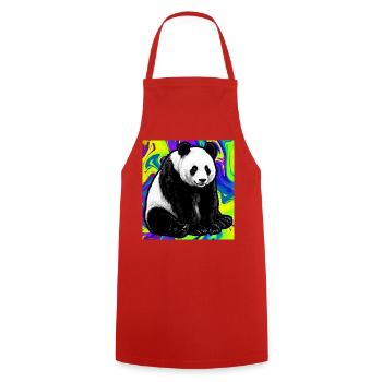 panda - Cooking Apron - red - Front - AI Model Male 185 dark (185cm)