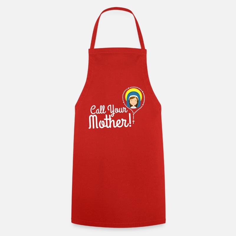 Call Your Mother Illustration Tee - Cooking Apron - red