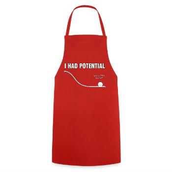 J’avais de l’humour à la Courbe Potentielle - Tablier de cuisine - rouge - Devant - AI Model Male 185 dark (185cm)