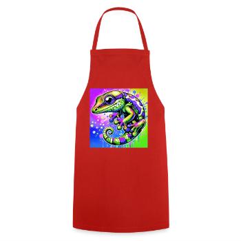 Gecko - Cooking Apron - red - Front - AI Model Male 185 dark (185cm)