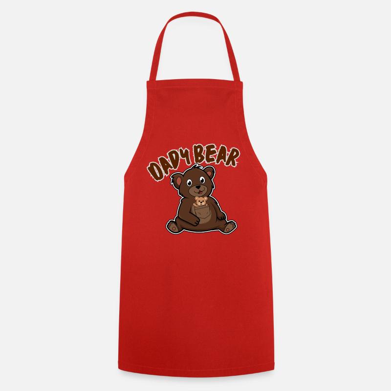 Papa Bear and his Bear - Cooking Apron - red