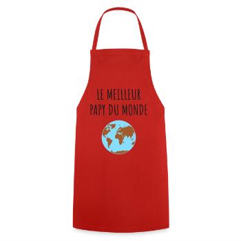 Meilleur Papy Globe - Tablier de cuisine - rouge - Devant - AI Model Male 185 dark (185cm)