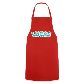 Lucas als Beruf - Kochschürze - Rot - Vorne - AI Model Male 185 dark (185cm)