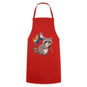 LGBTQ-Pride-Monat – Lustiger Pride-Waschbär - Kochschürze - Rot - Vorne - AI Model Male 185 dark (185cm)