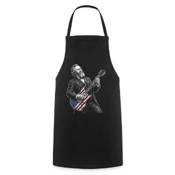 Rutherford B. Hayes Americana Flag Gitarrist - Kochschürze - Schwarz - Vorne - AI Model Male 185 dark (185cm)