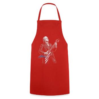 John Quincy Adams, guitariste de drapeau - Tablier de cuisine - rouge - Devant - AI Model Male 185 dark (185cm)