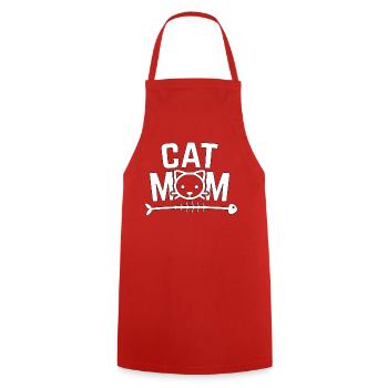 Cat Mum Shirt - Cooking Apron - red - Front - AI Model Male 185 dark (185cm)