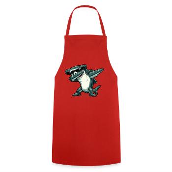 Dabbing hammerhead shark - Cooking Apron - red - Front - AI Model Male 185 dark (185cm)