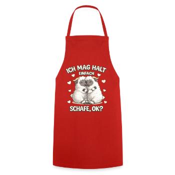 Ich Mag Halt Einfach Walliser Schwarznasenschaf - Kochschürze - Rot - Vorne - AI Model Male 185 dark (185cm)