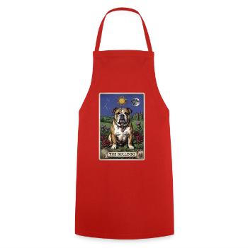 Carte de tarot Bulldog - Tablier de cuisine - rouge - Devant - AI Model Male 185 dark (185cm)