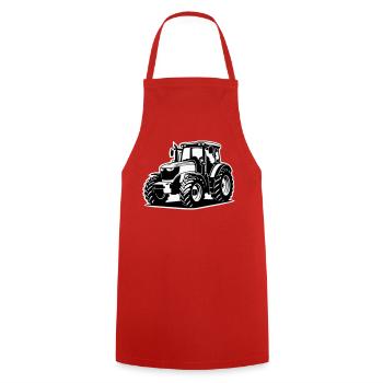 Tracteur / Tracteur / Tracteur (2 couleurs) - Tablier de cuisine - rouge - Devant - AI Model Male 185 dark (185cm)