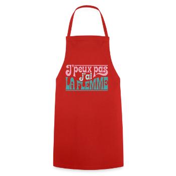 J'peux pas j'ai la flemme - Tablier de cuisine - rouge - Devant - AI Model Male 185 dark (185cm)
