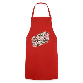 Mama Glitter Leopard Blumen Muttertag Geschenk  - Kochschürze - Rot - Vorne - AI Model Male 185 dark (185cm)