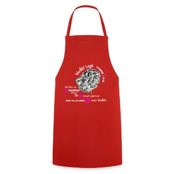 Wachtel mit Neonzahlen mit lustigen Spruch - Kochschürze - Rot - Vorne - AI Model Male 185 dark (185cm)